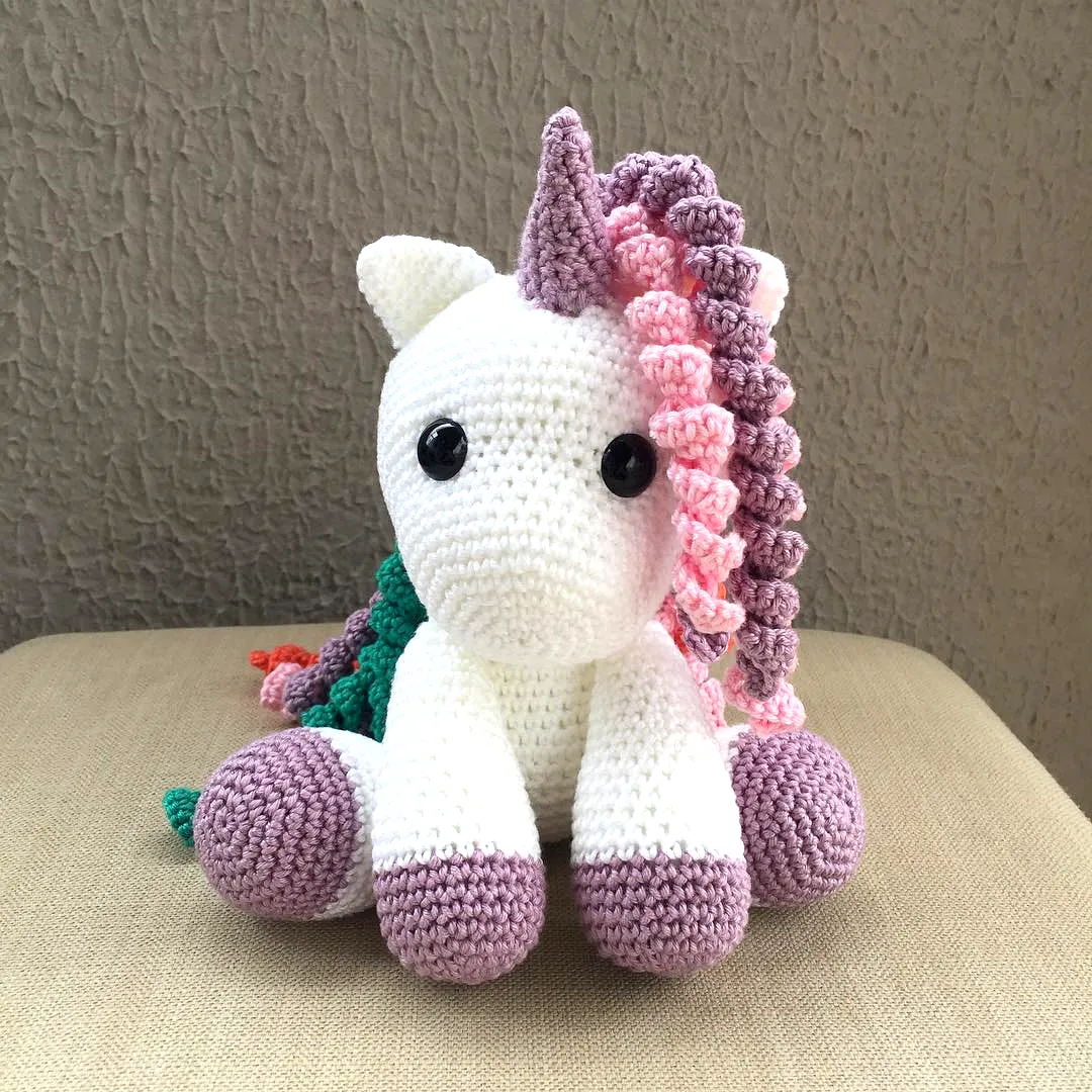 Adorable Crochet Unicorn in Colorful Yarn