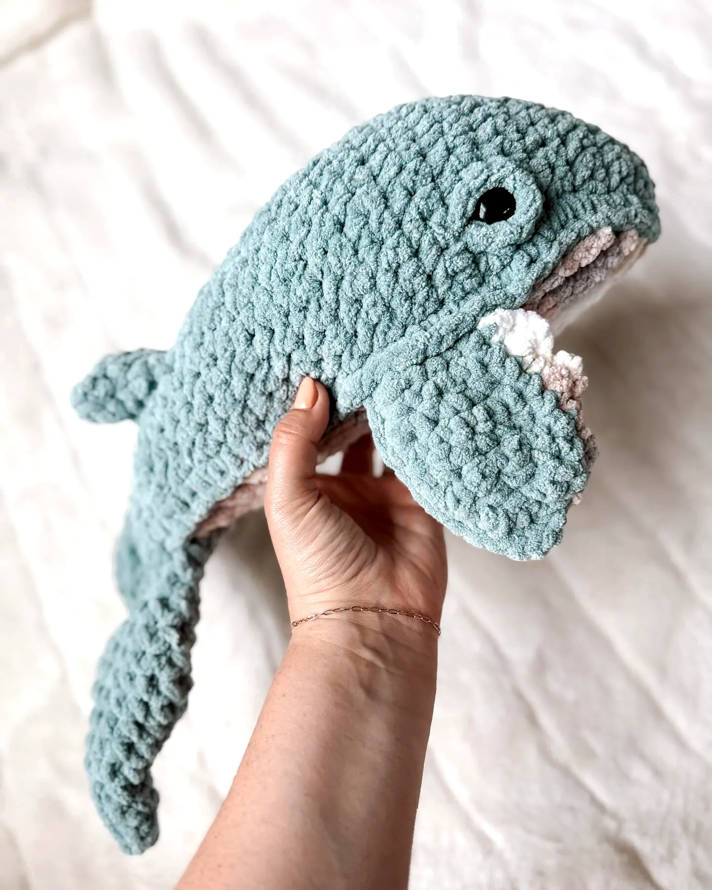 Adorable Crochet Whale in Calming Teal