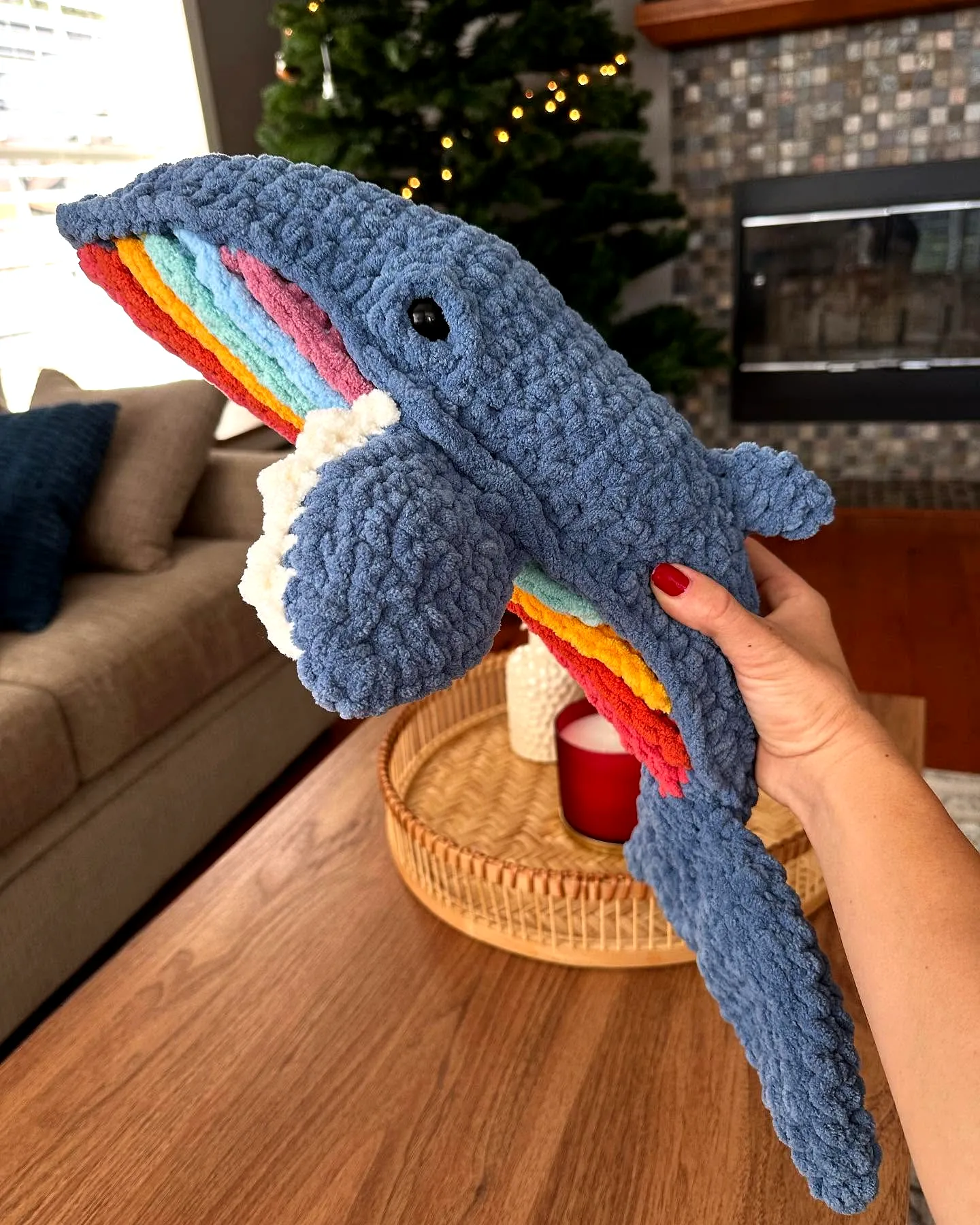 Adorable Crochet Whale in Vibrant Colors