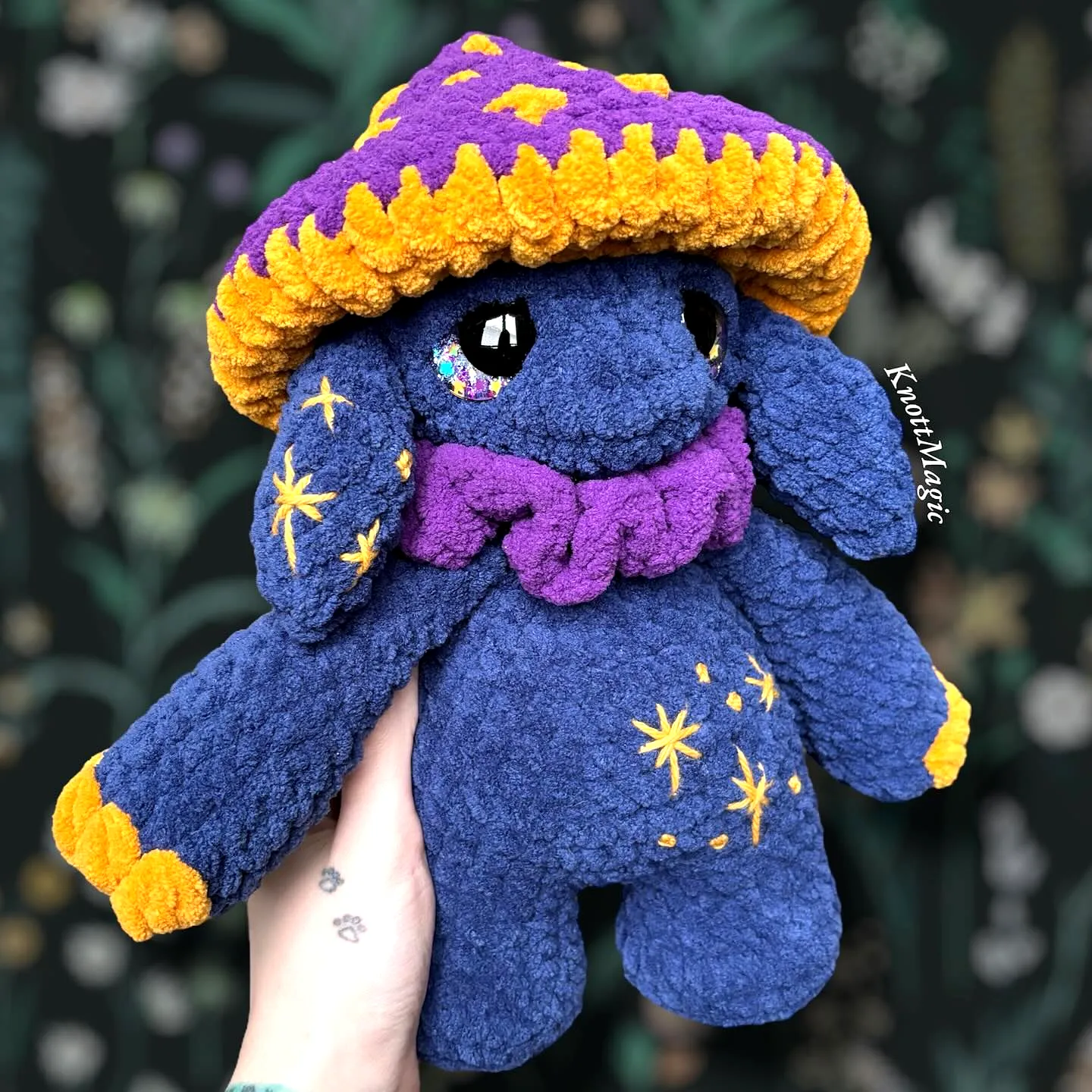Adorable Crochet Wizard in Colorful Yarn with Vibrant Hat
