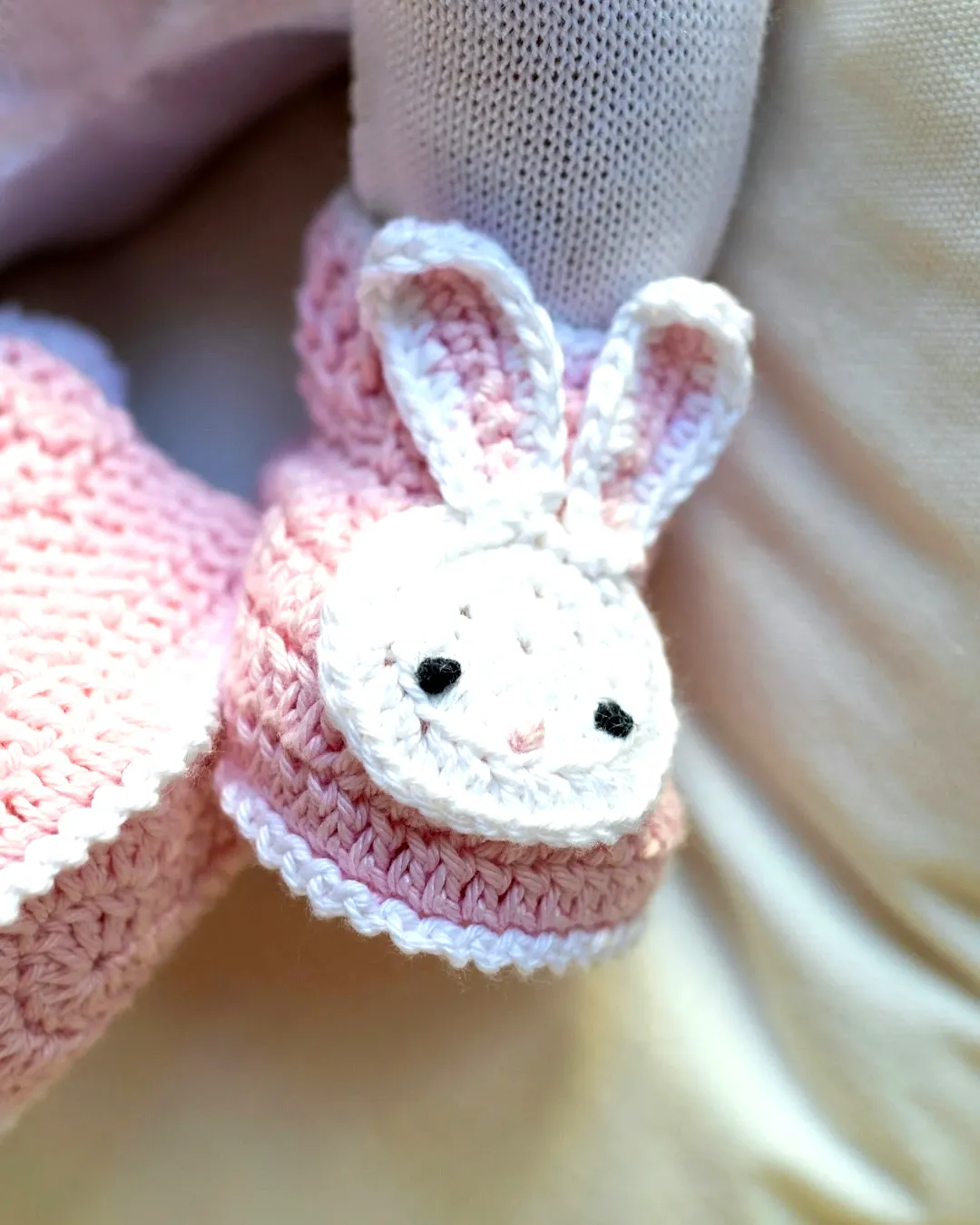 Adorable Easy Crochet Baby Booties in Soft Pink Bunny Design