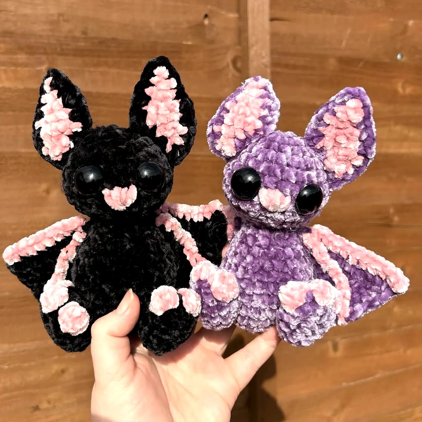 Adorable Easy Crochet Bat Amigurumi in Black and Purple