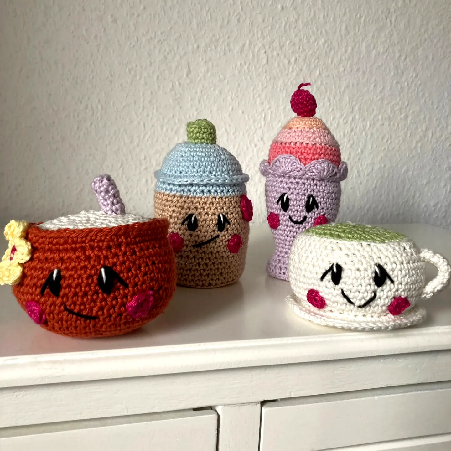 Adorable Kawaii Crochet Food Toy Set in Vibrant Colors