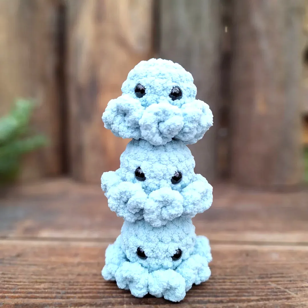 Adorable light blue crochet octopus plush toy for all skill levels