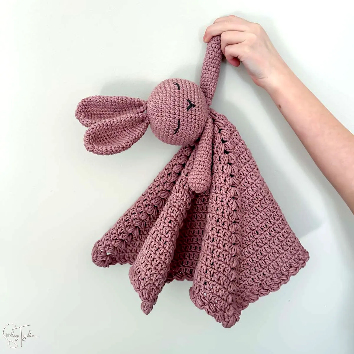 Adorable Pastel Crochet Lovey Bunny Security Blanket for Kids