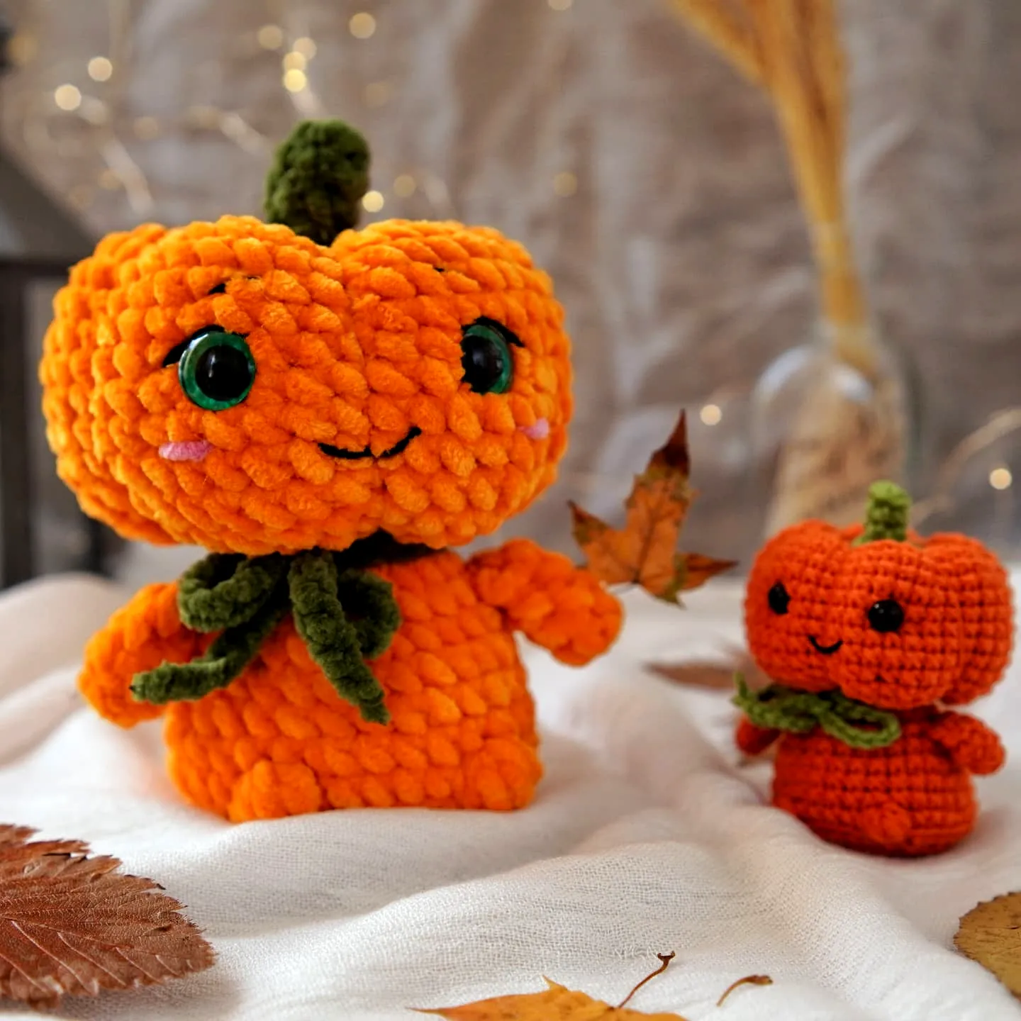 Adorable Vibrant Crochet Pumpkin Set