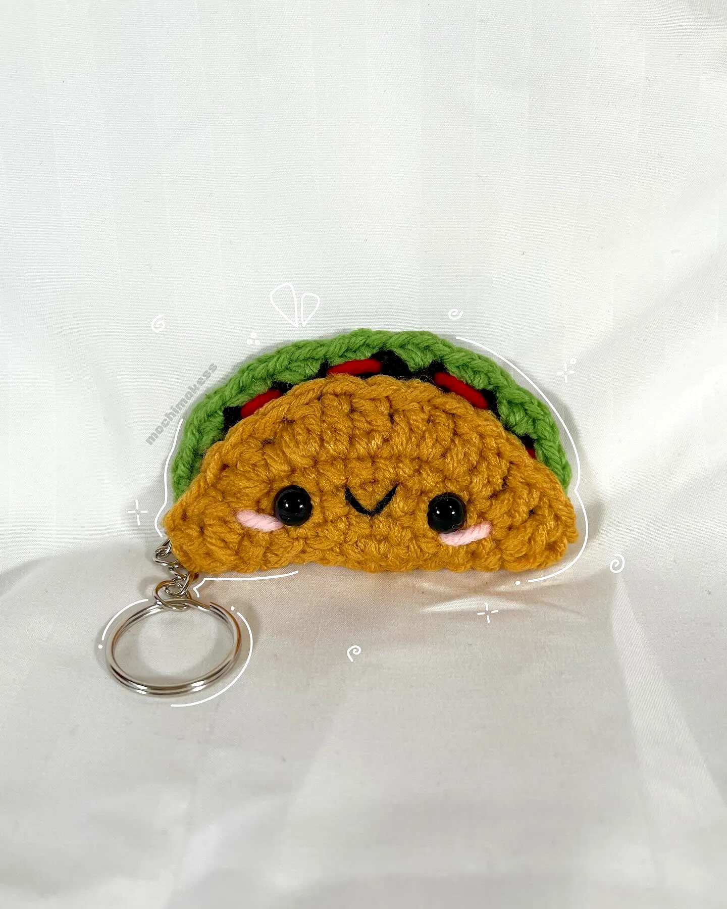 Adorable Vibrant Crochet Taco Keychain