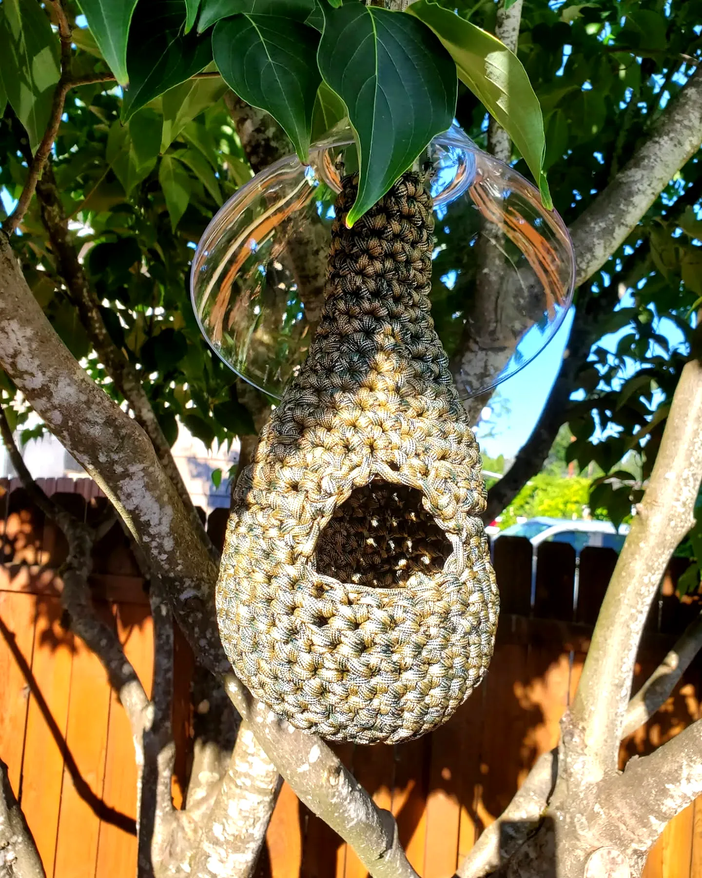 Advanced Crochet Birdhouse in Earthy Tones with Stylish Design