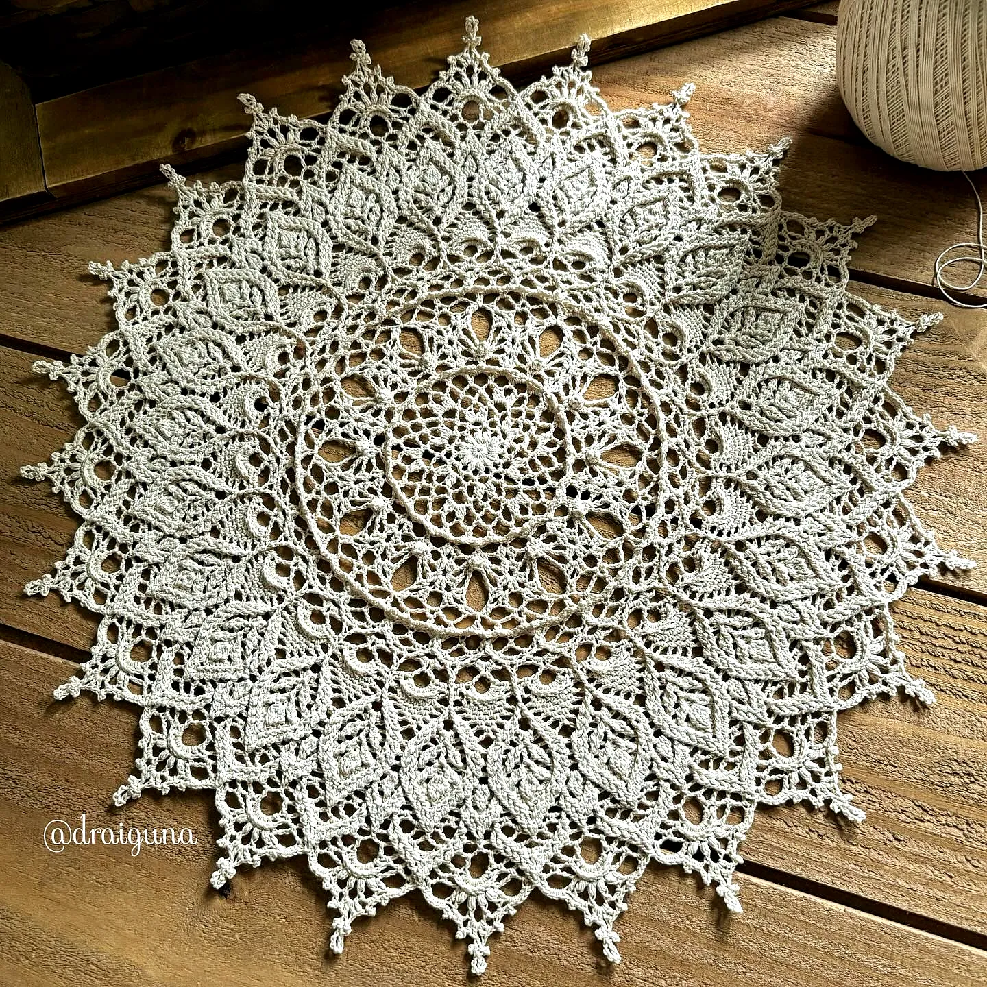 Advanced Crochet Doily in Neutral Floral Lace Design