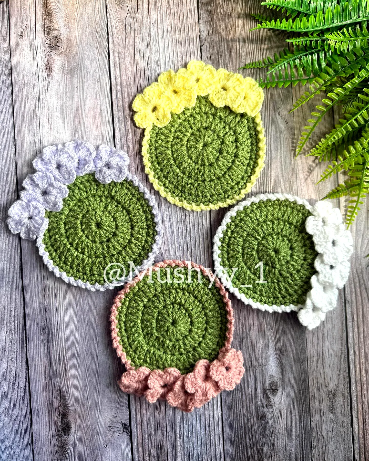 Charming Colorful Crochet Coasters with Textured Spiral Design
