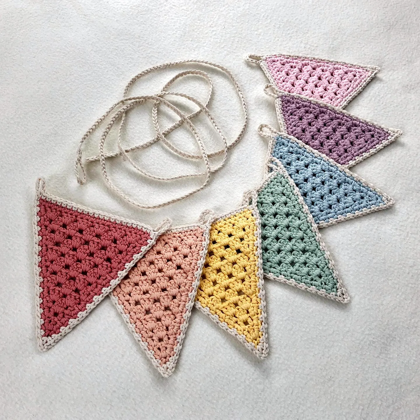 Charming Crochet Bunting in Colorful Pastels
