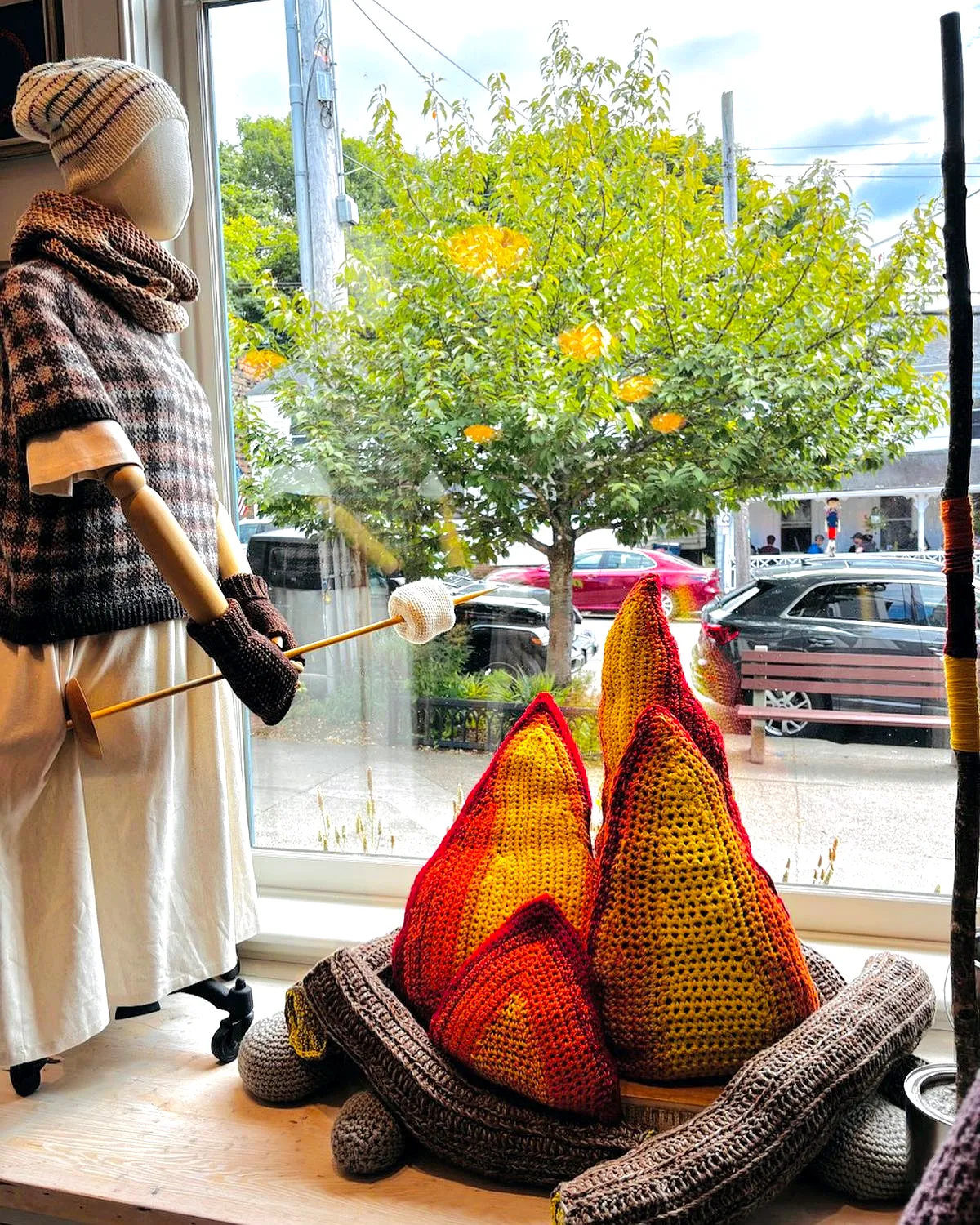 Charming Crochet Campfire in Vibrant Colors