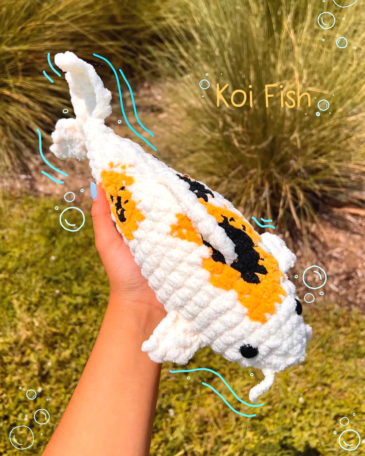 Charming Crochet Fish Toy in Vibrant Koi Design