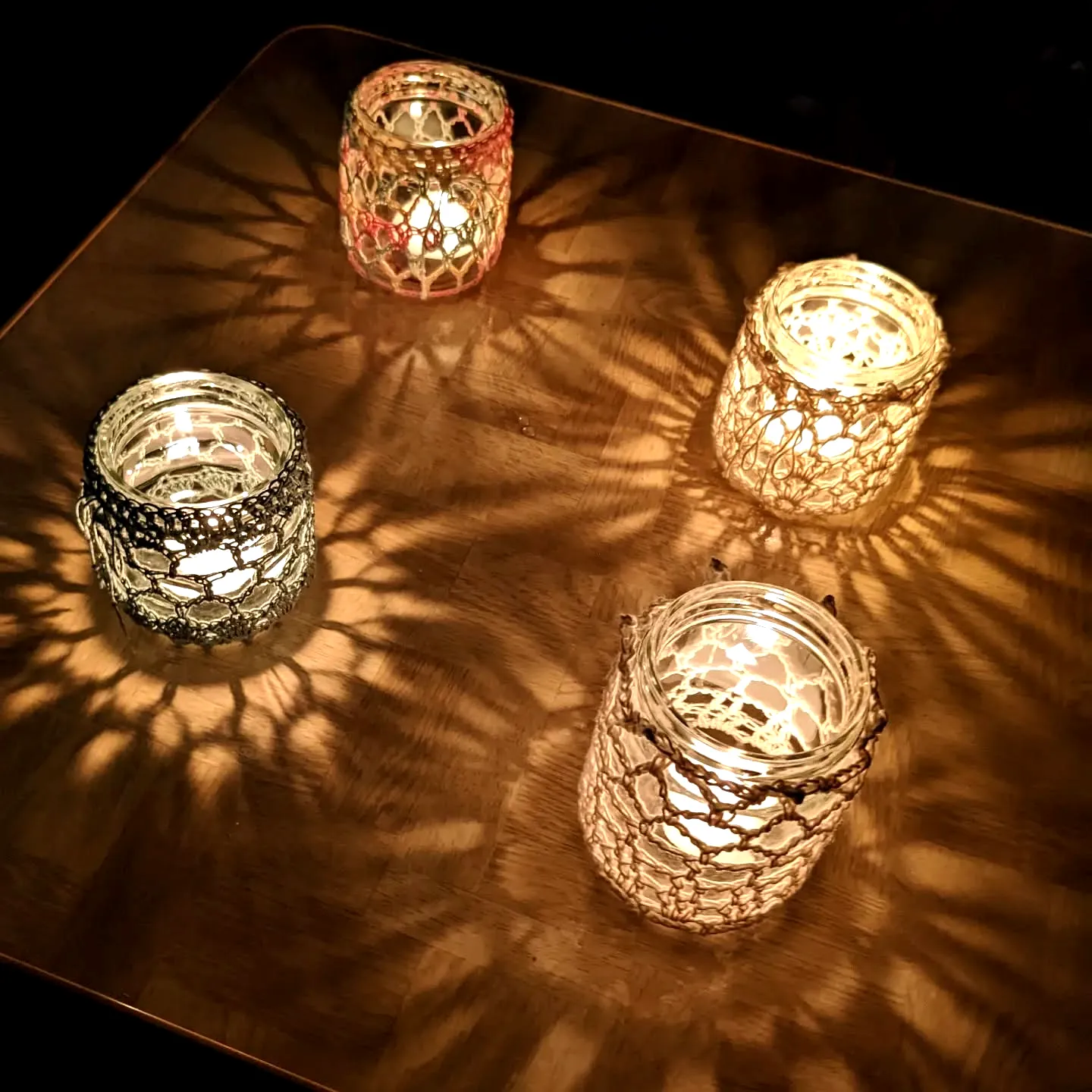 Charming Crochet Jar Cover in Neutral Colors