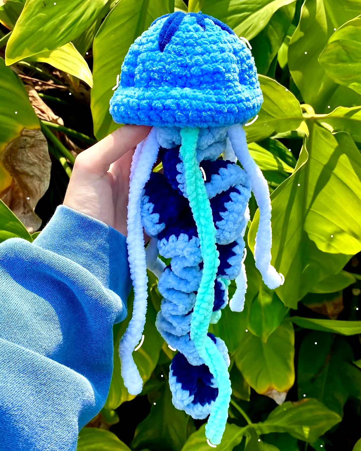 Charming Crochet Jellyfish in Colorful Blue
