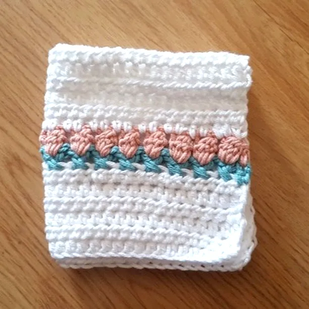 Charming Crochet Kitchen Towel in Pastel Colors for Intermediates