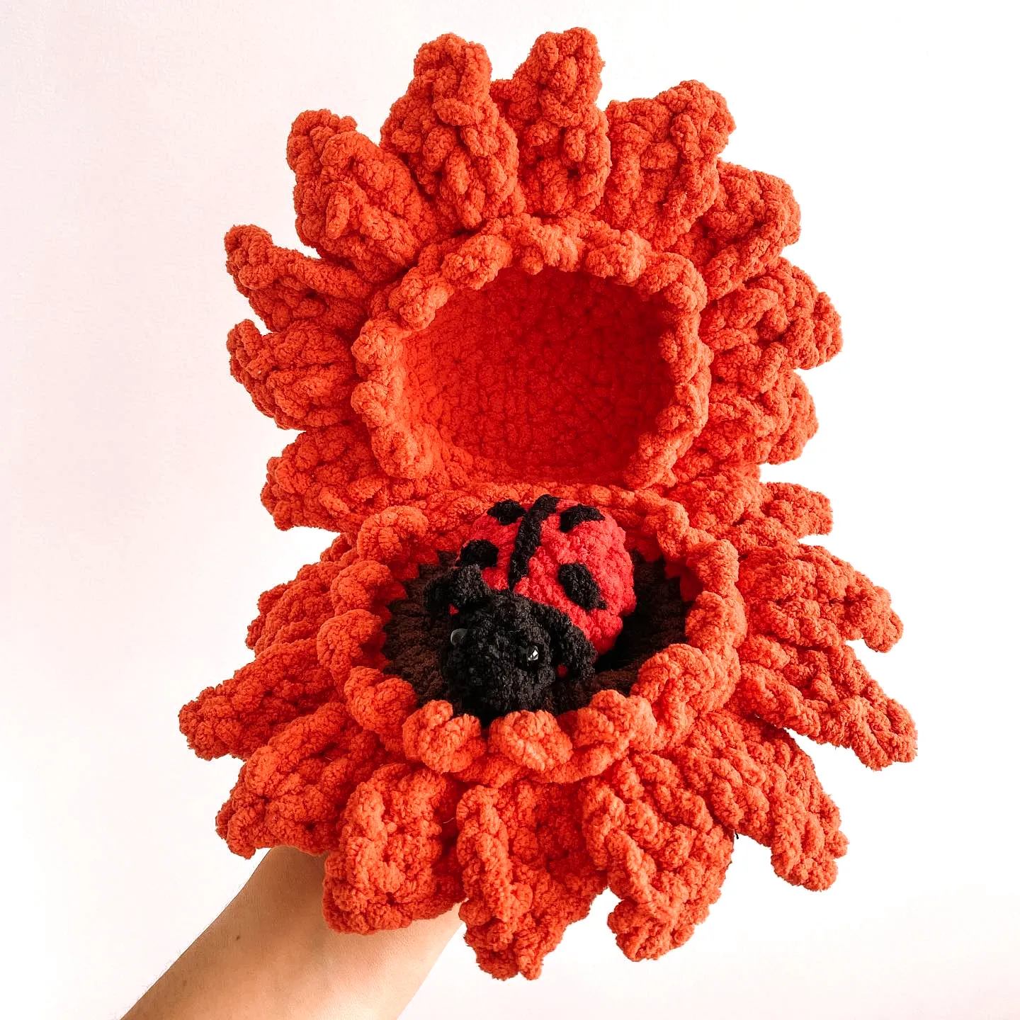 Charming Crochet Ladybug in Bold Orange and Black Colors