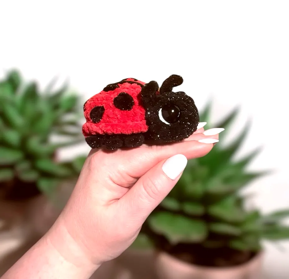 Charming Crochet Ladybug in Vibrant Red with Black Spots