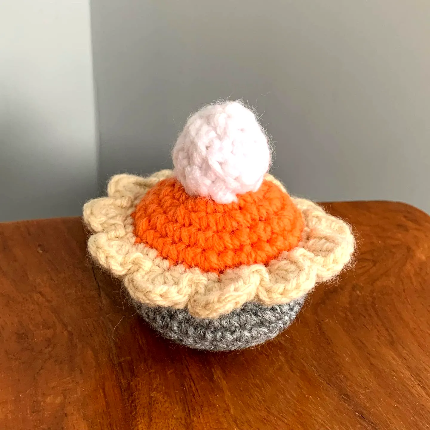 Charming Crochet Pumpkin Pie in Cute Colors