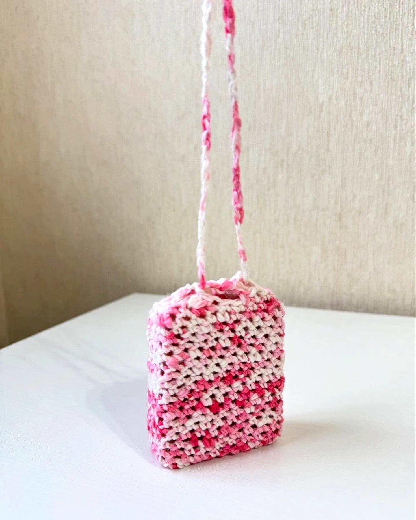 Charming Crochet Soap Saver in Pastel Pink and White