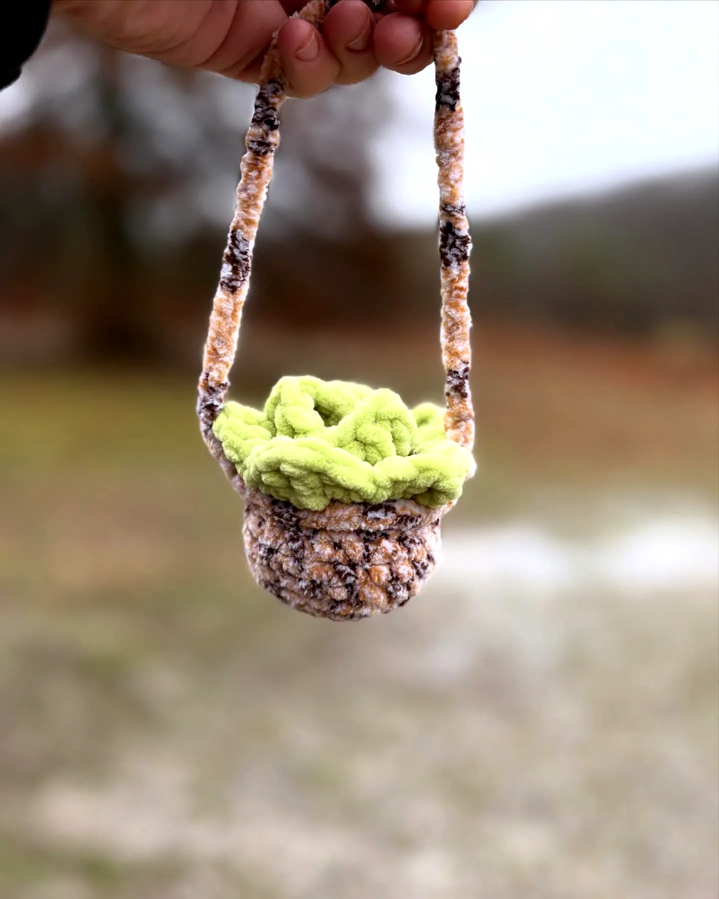 Charming Crochet Succulent in Vibrant Green and Earthy Tones