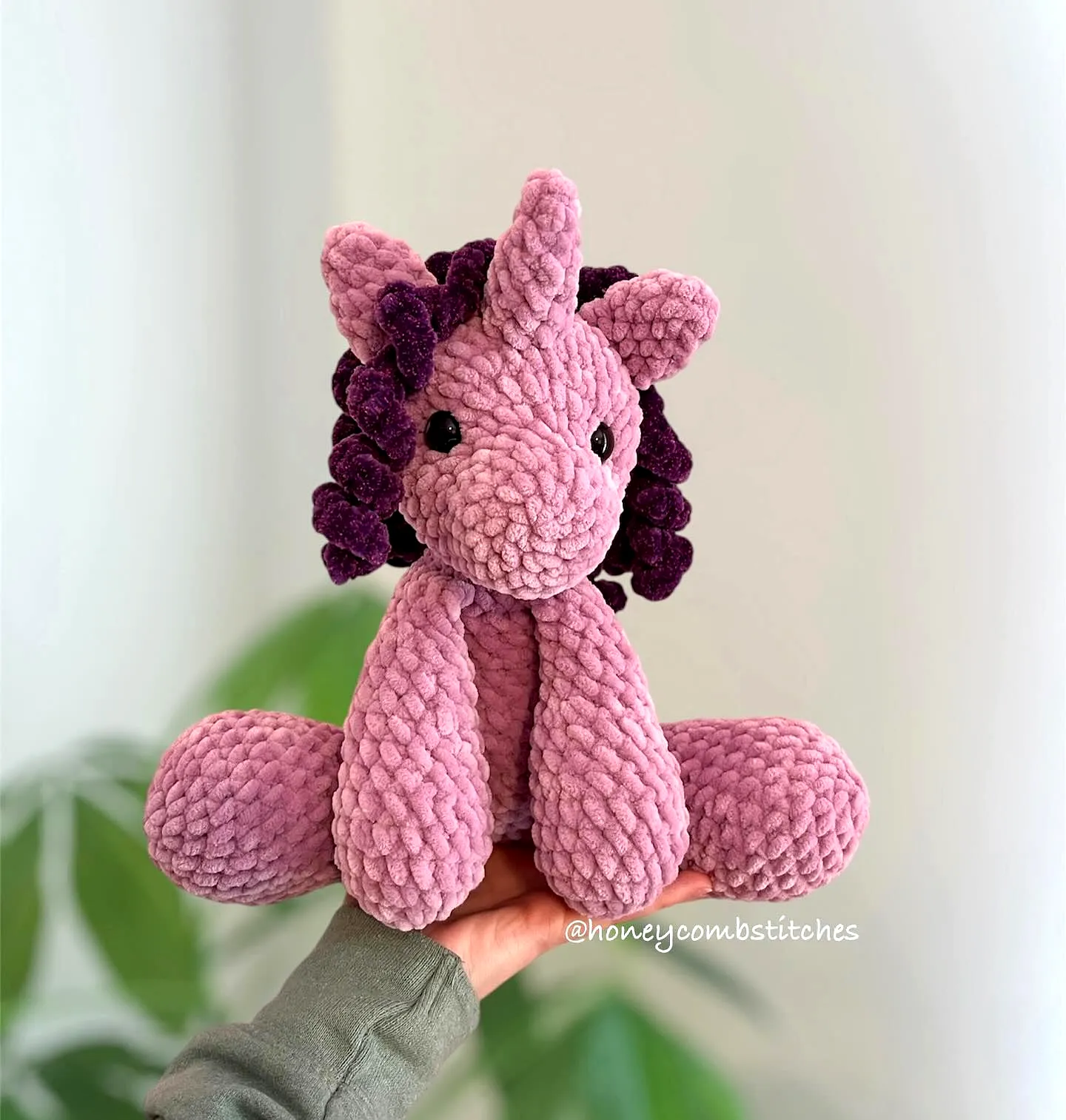 Charming Crochet Unicorn in Pink and Purple