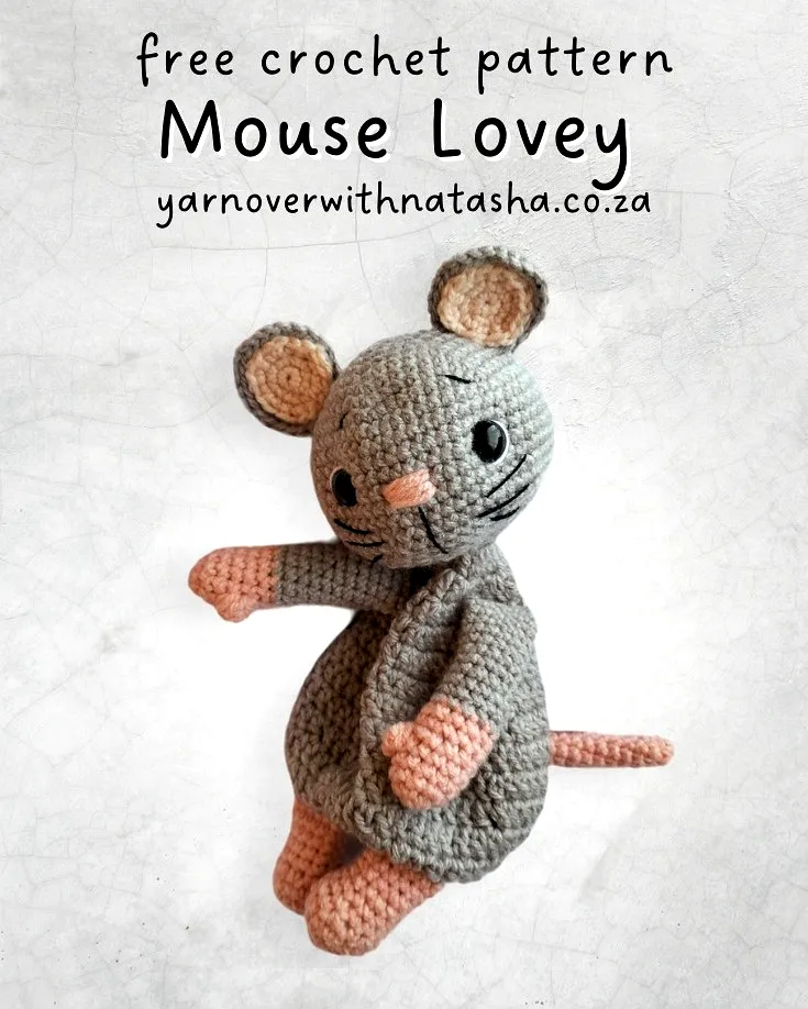 Charming Gray and Peach Crochet Lovey