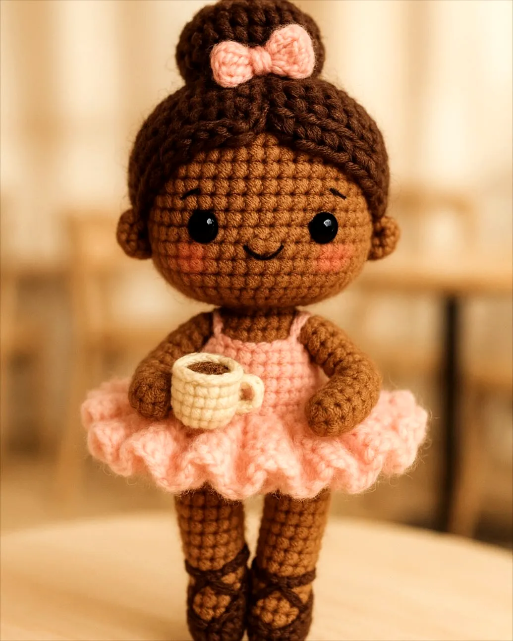 Charming Intermediate Crochet Doll Ballerina with Pink Tutu