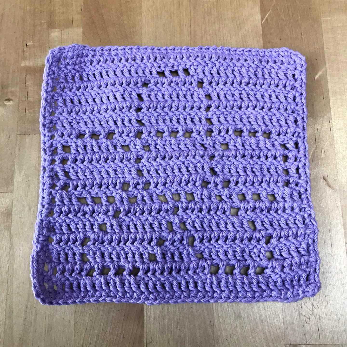 Charming Intermediate Crochet Washcloth in Vibrant Lavender