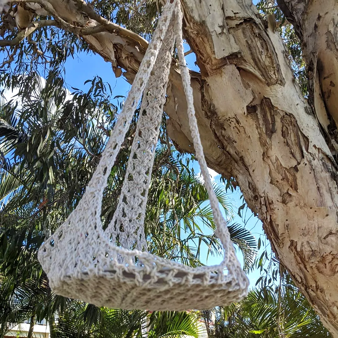 Charming Natural Crochet Bird Feeder