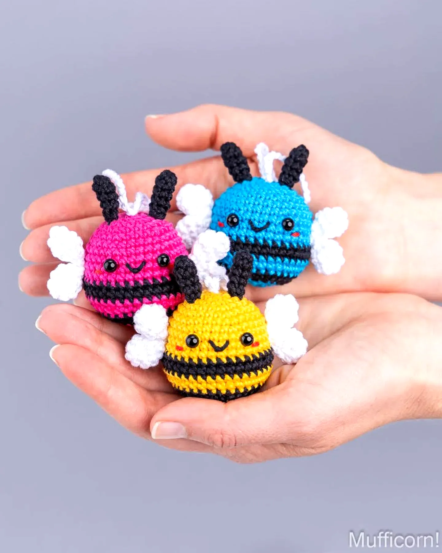 Colorful Crochet Bee Amigurumi Toy for Easy Beginners