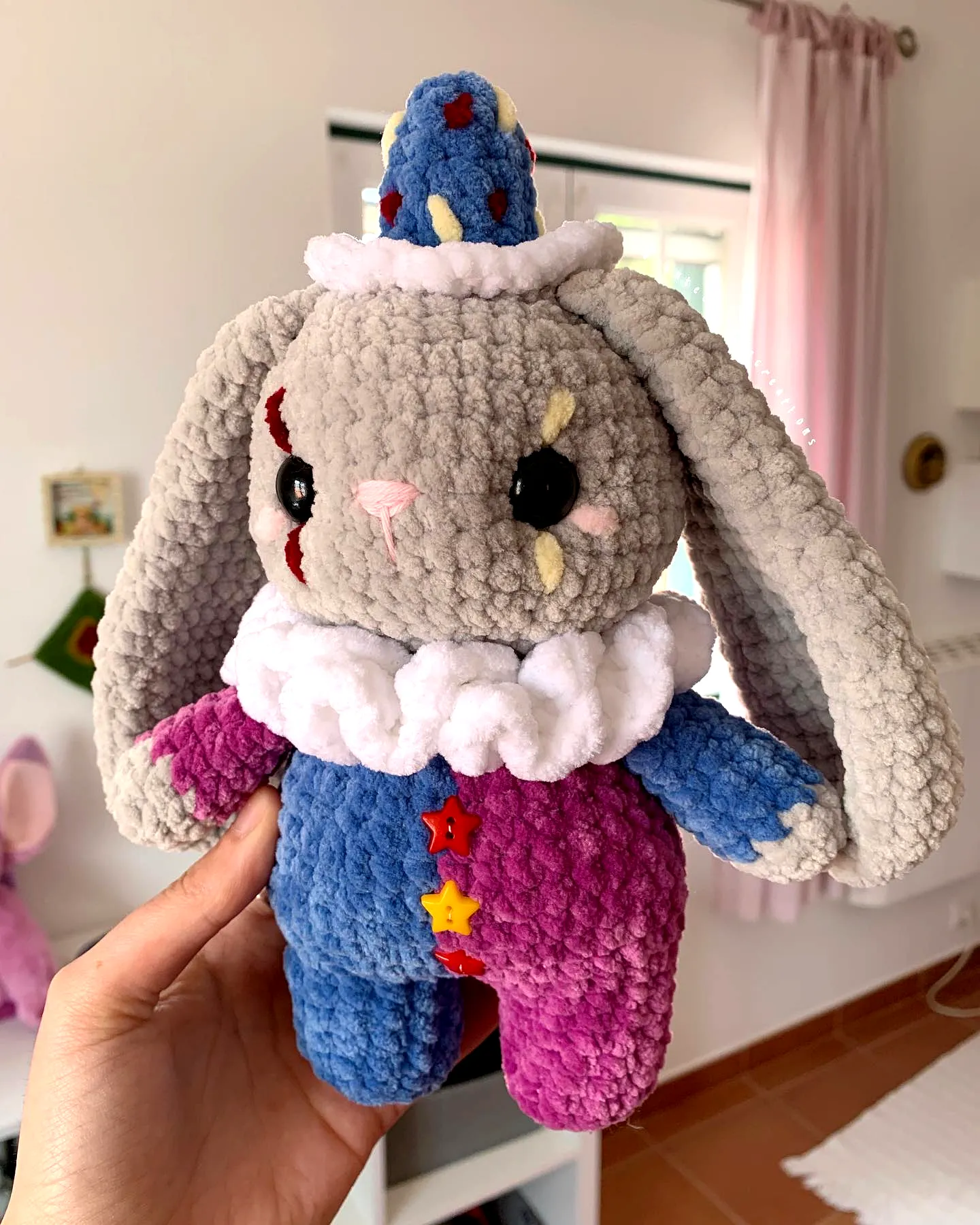 Colorful Crochet Bunny Plush Toy
