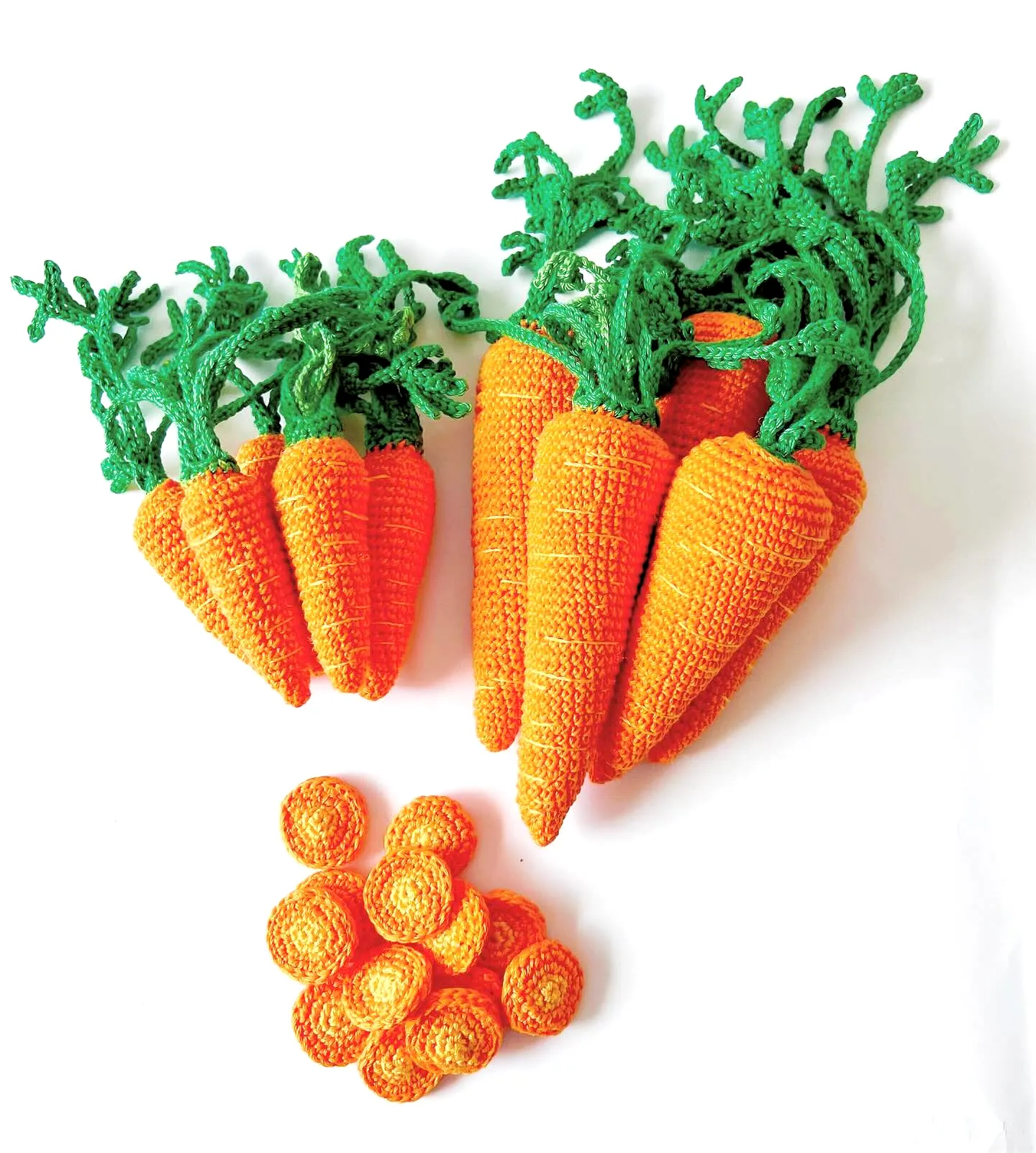 Colorful Crochet Carrot Set