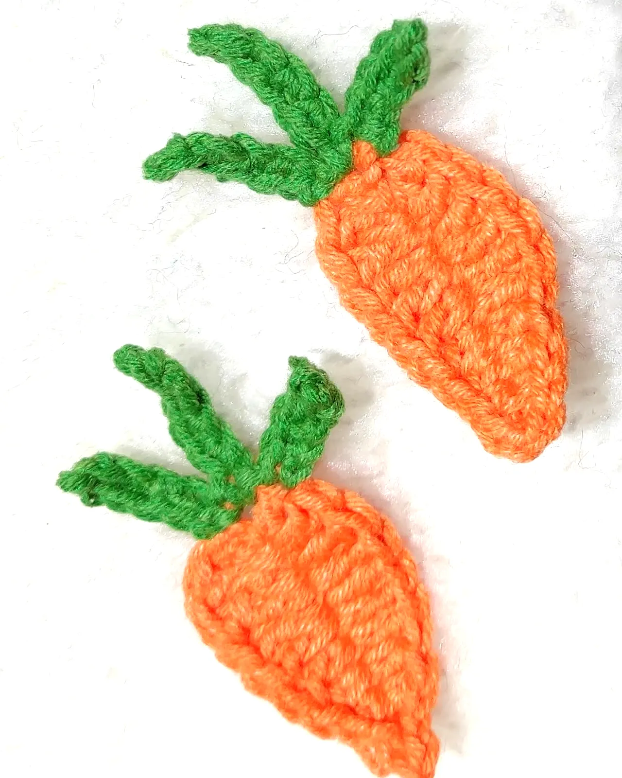 Colorful Crochet Carrot with Vibrant Green Leaves for Fun Decor