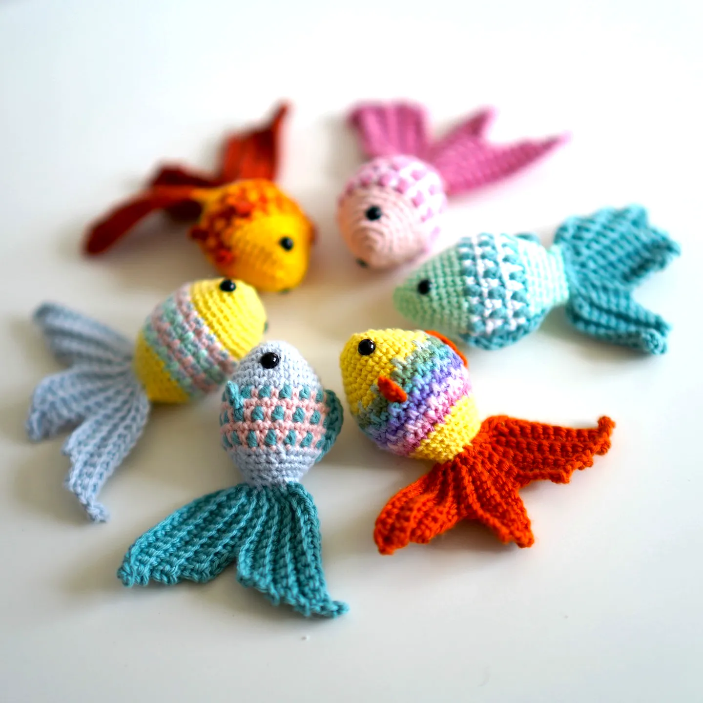 Colorful Crochet Fish Adorable Decorative Item