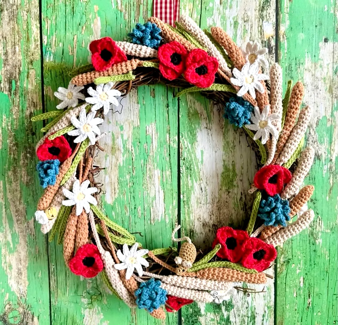 Colorful Crochet Floral Wreath for Stylish Spring Decor