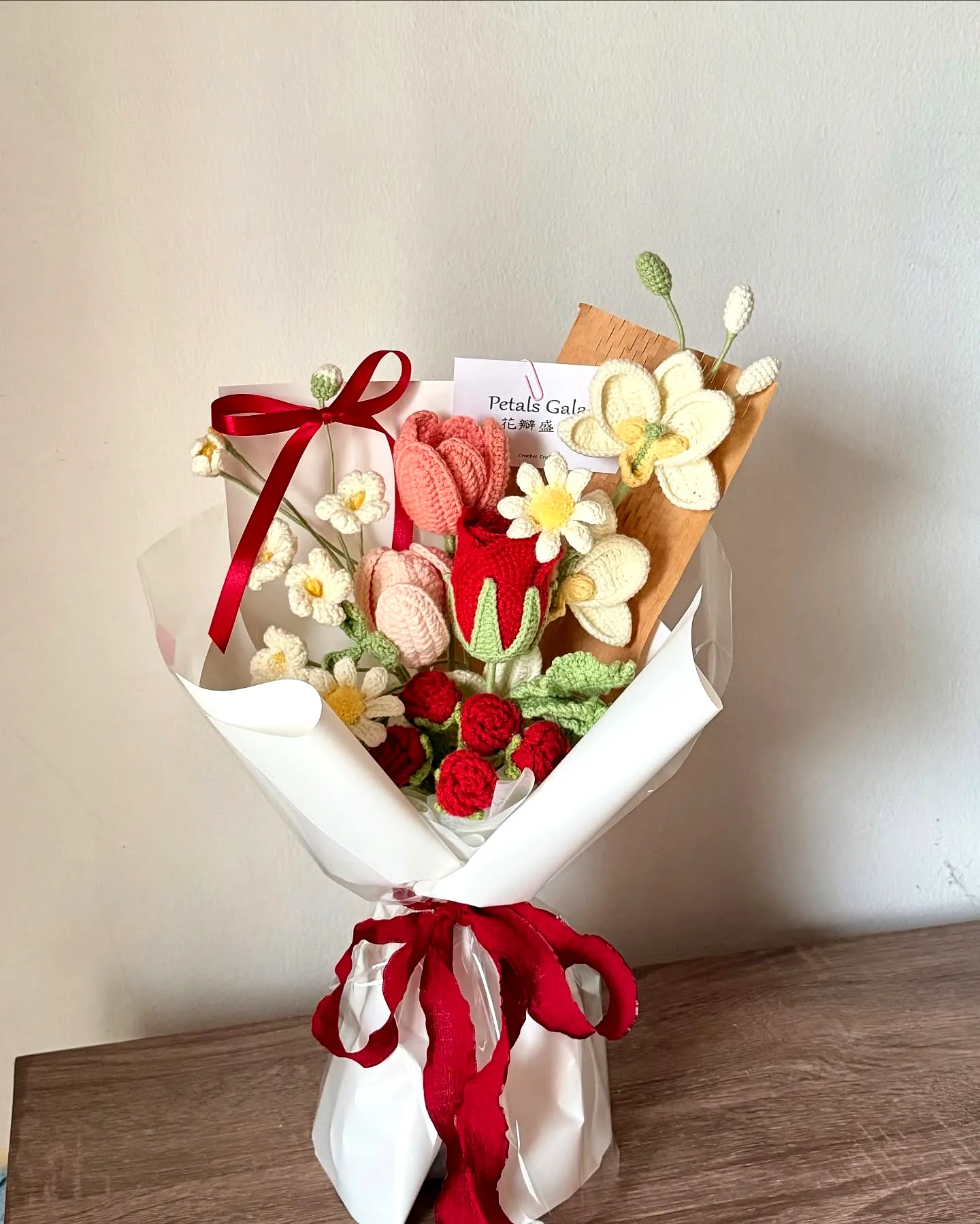 Colorful Crochet Flower Bouquet