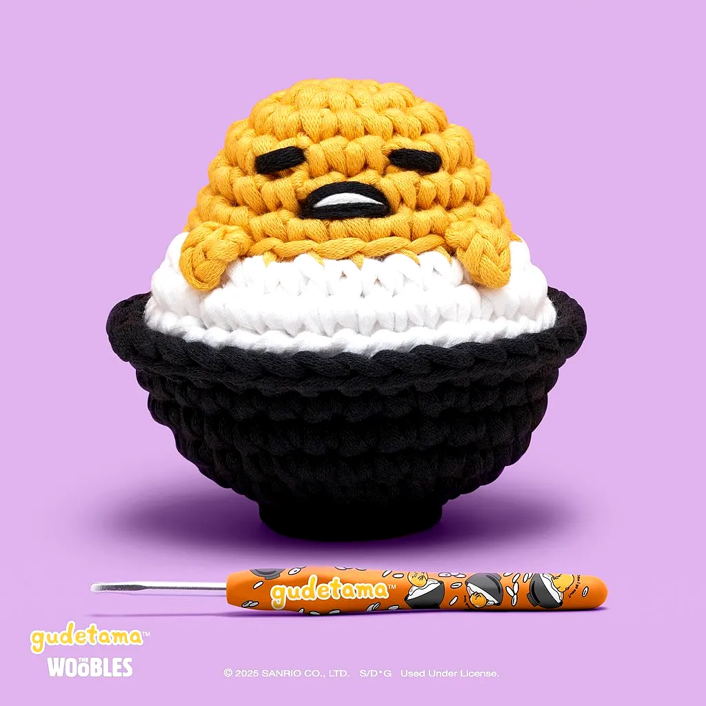 Colorful Crochet Food Toy of a Lazy Egg Character
