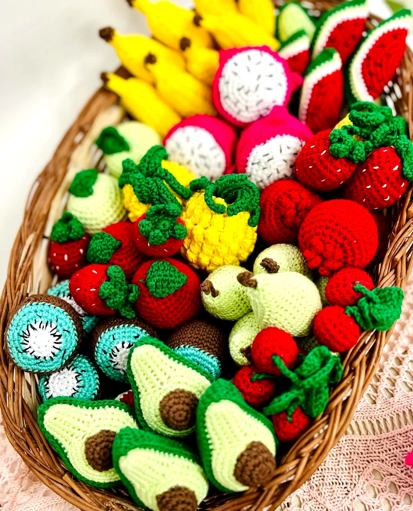 Colorful Crochet Fruit Basket for Moderately Challenging Crafters