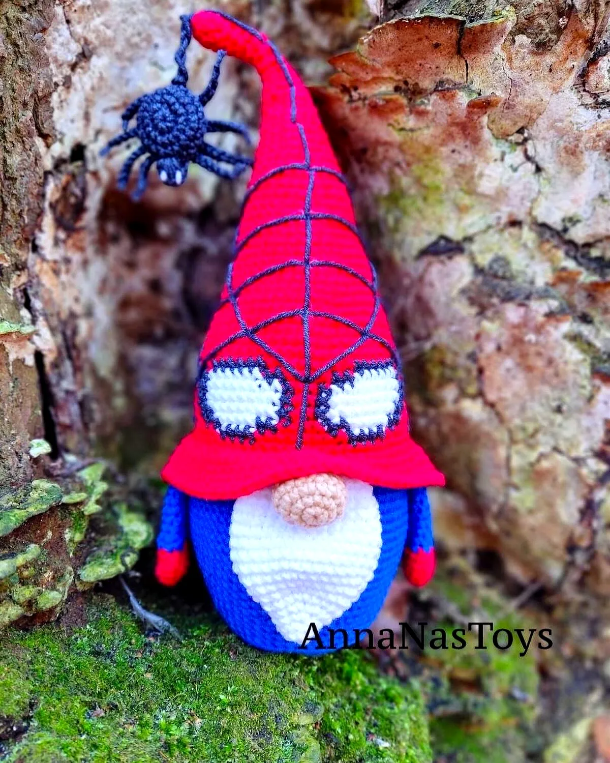 Colorful Crochet Gnome with Superhero Style