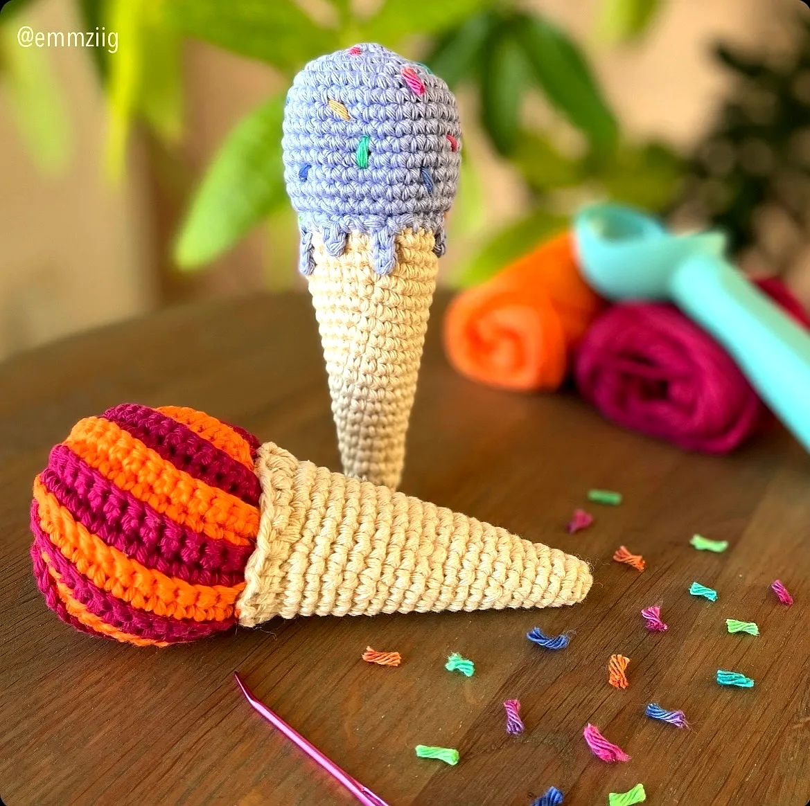 Colorful Crochet Ice Cream Set