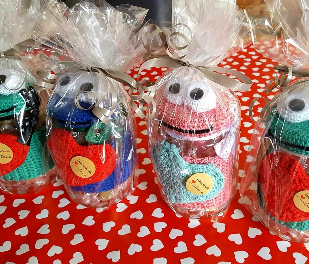 Colorful Crochet Jar Cover Set