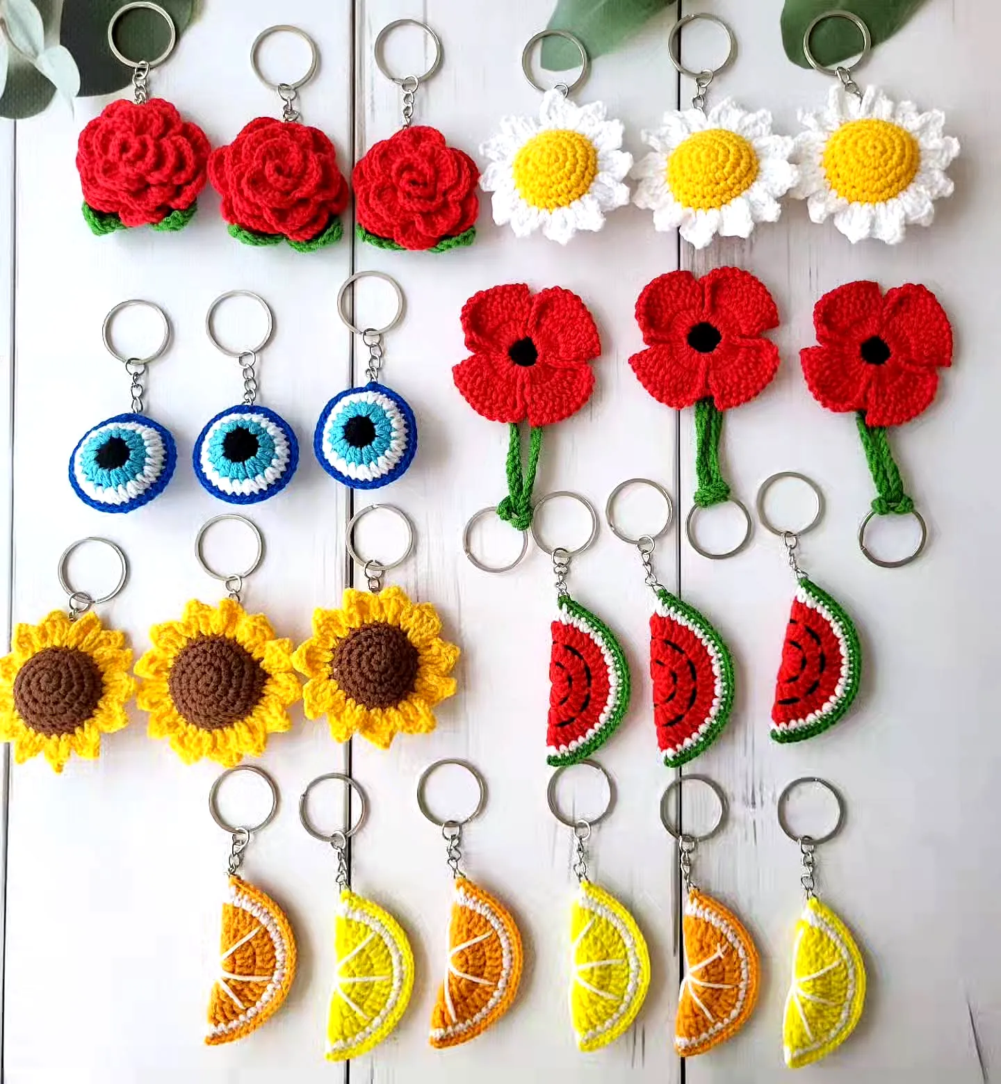 Colorful Crochet Keychain Set