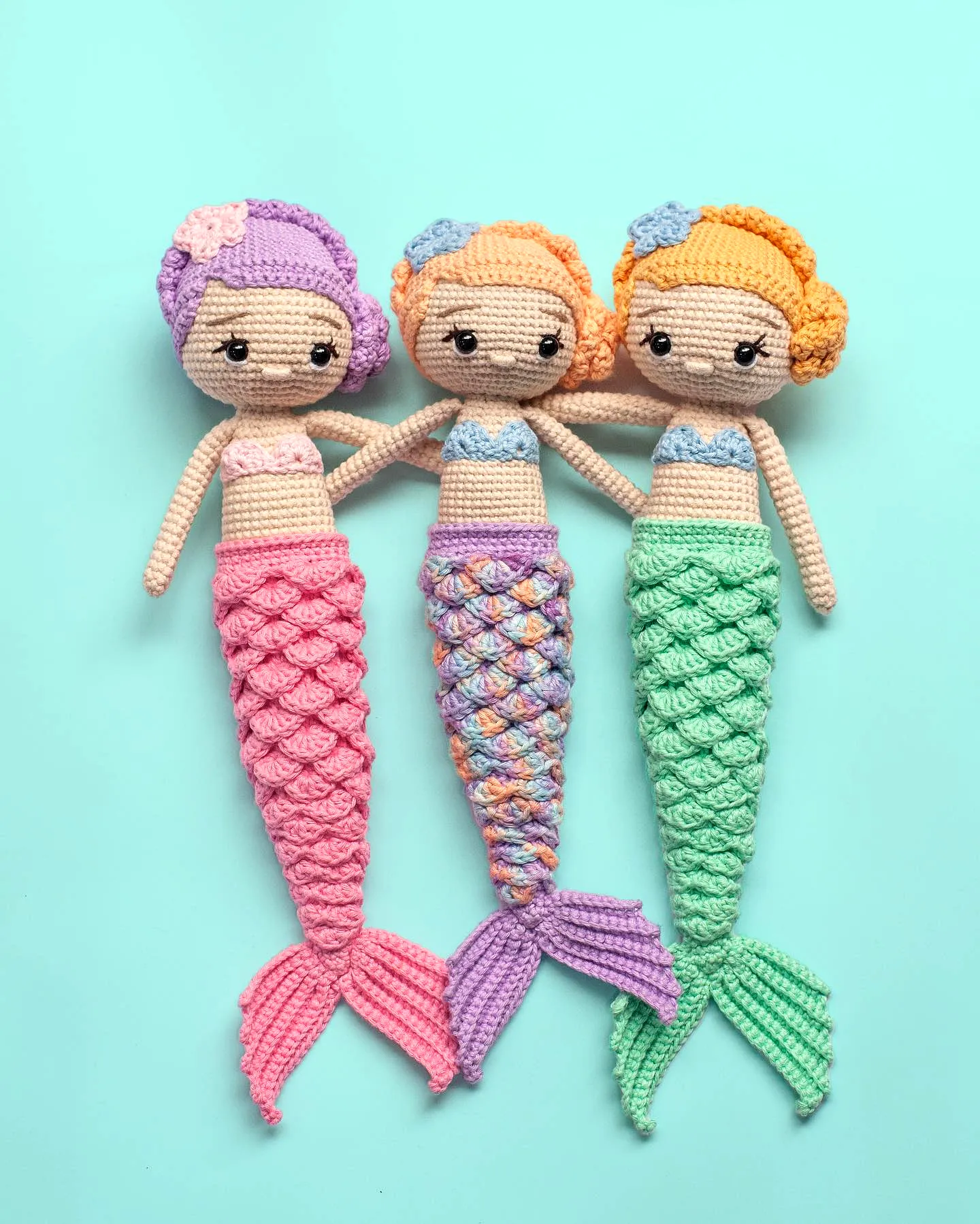 Colorful Crochet Mermaid Doll Set for Easy and Fun Crafting