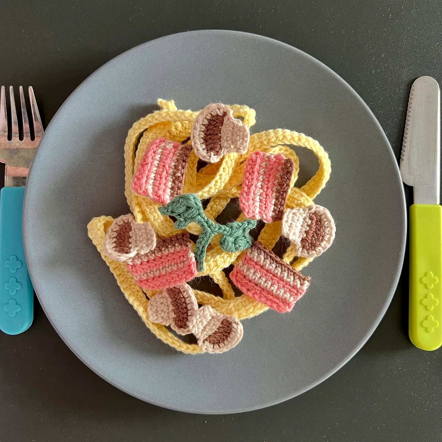 Colorful Crochet Pasta Set
