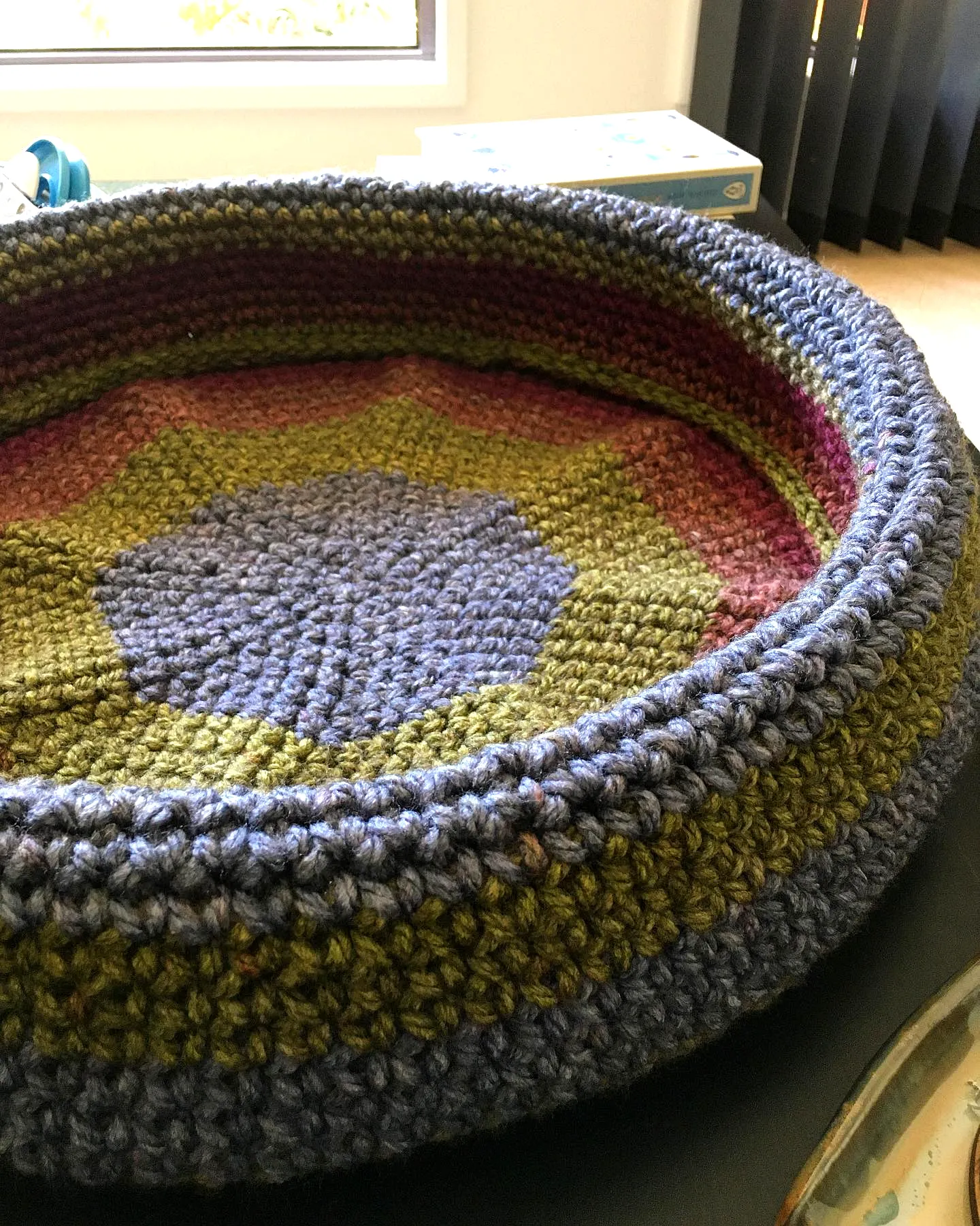 Colorful Crochet Pet Bed in Vibrant Octagonal Shape
