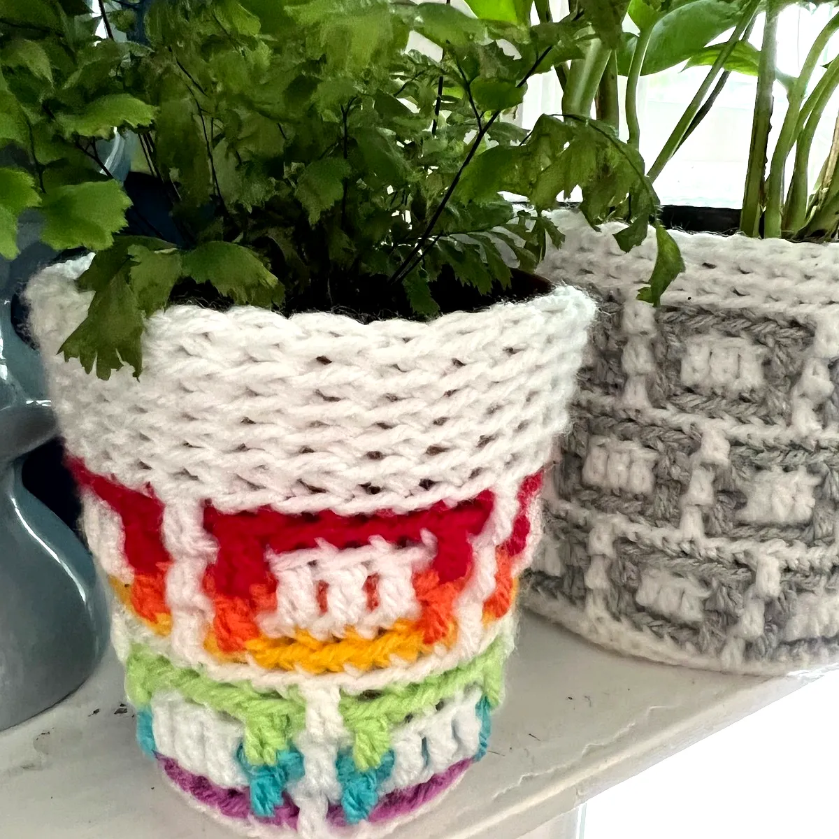 Colorful Crochet Plant Pot Cover for Easy Stylish Decor