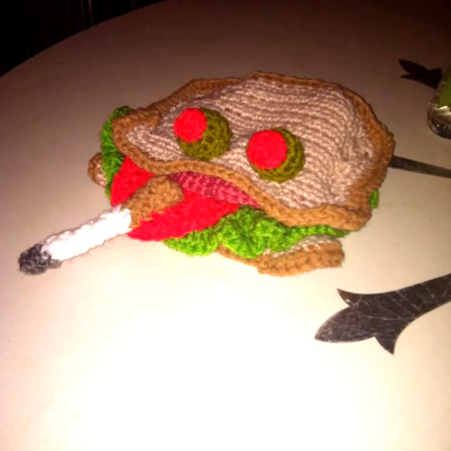 Colorful Crochet Sandwich with Realistic Details for Experienced Crafters