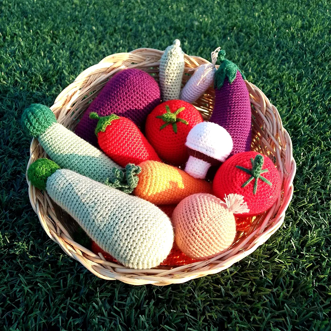 Colorful Crochet Vegetable Basket