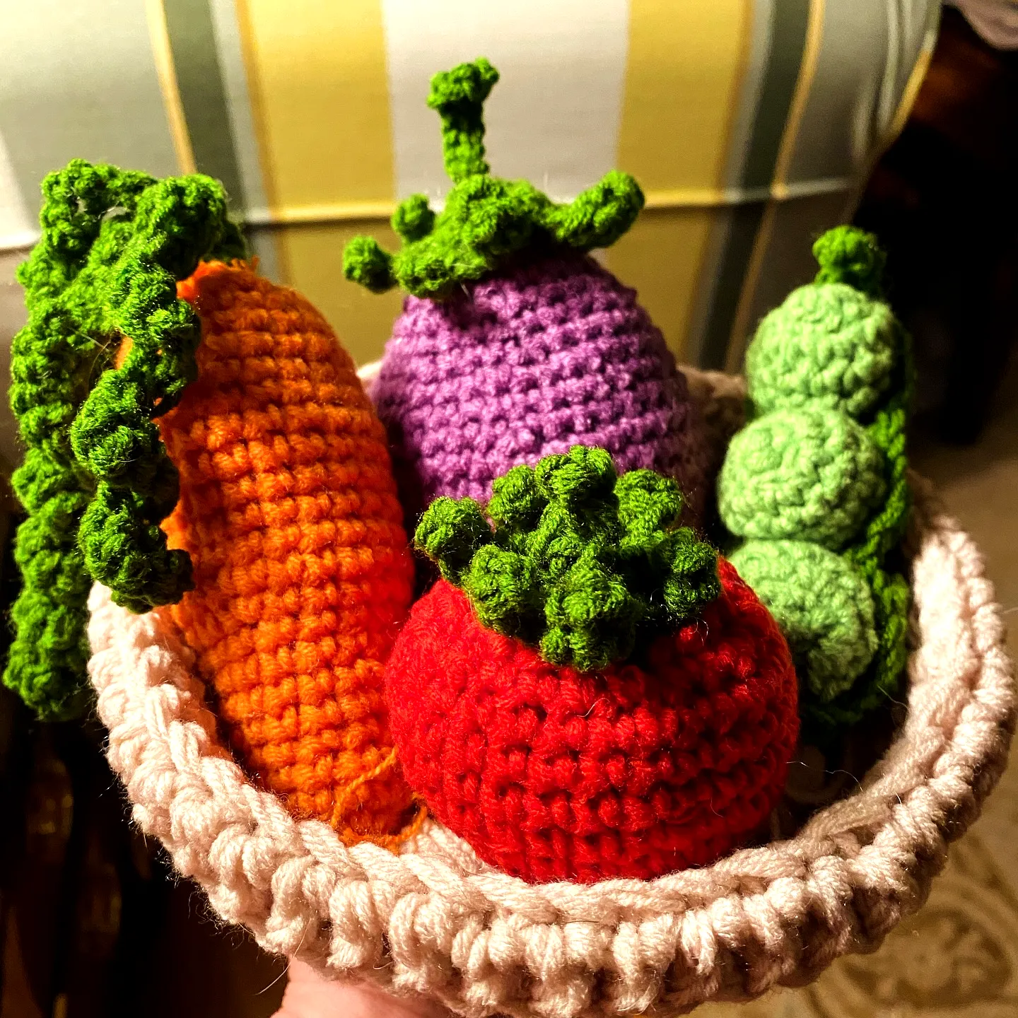 Colorful Crochet Vegetable Basket